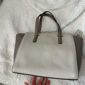 kate spade Cream and Taupe Two-Tone Structured Satchel
